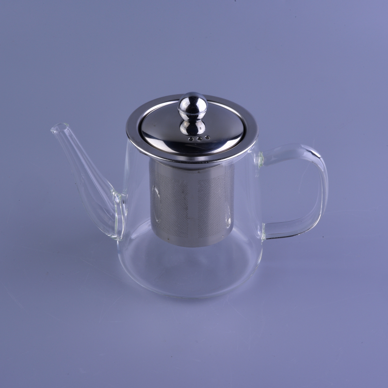 Staight cuerpo largo borosilicato vaso de té con filtro