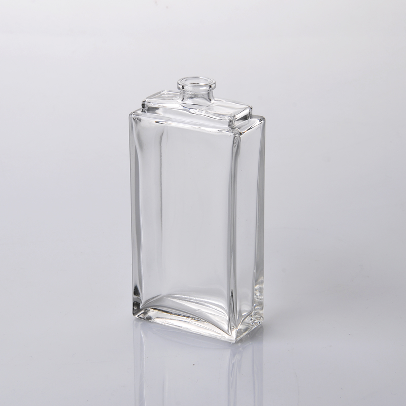 Super bouteilles de parfum de verre carré clair pour décoration de la maison