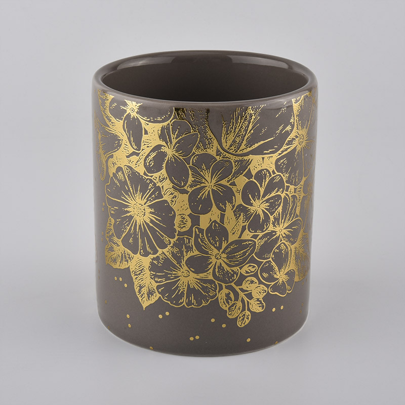 Suppliers Custom logo luxury ceramic candle vessel jar