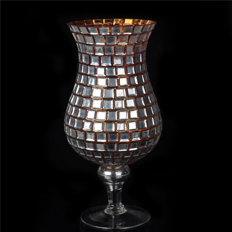 Tall glass candle holder