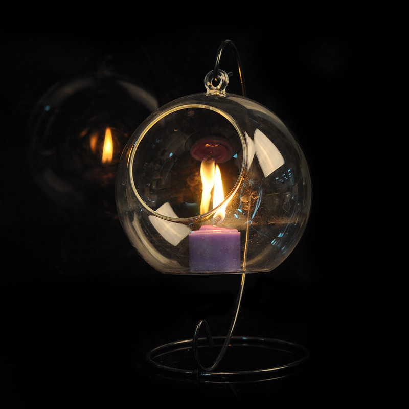 Tealight hanging glass candle holders