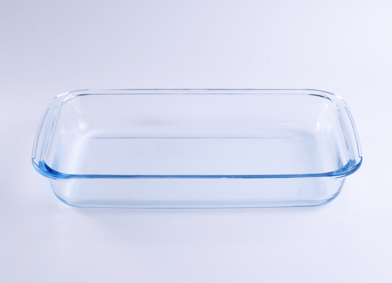 Temperado vidro de prato retangular placa de cozimento