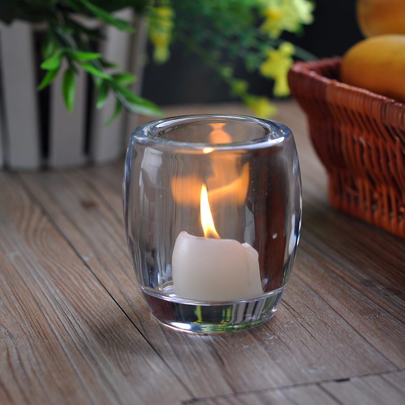 Thick glass wall candle holder