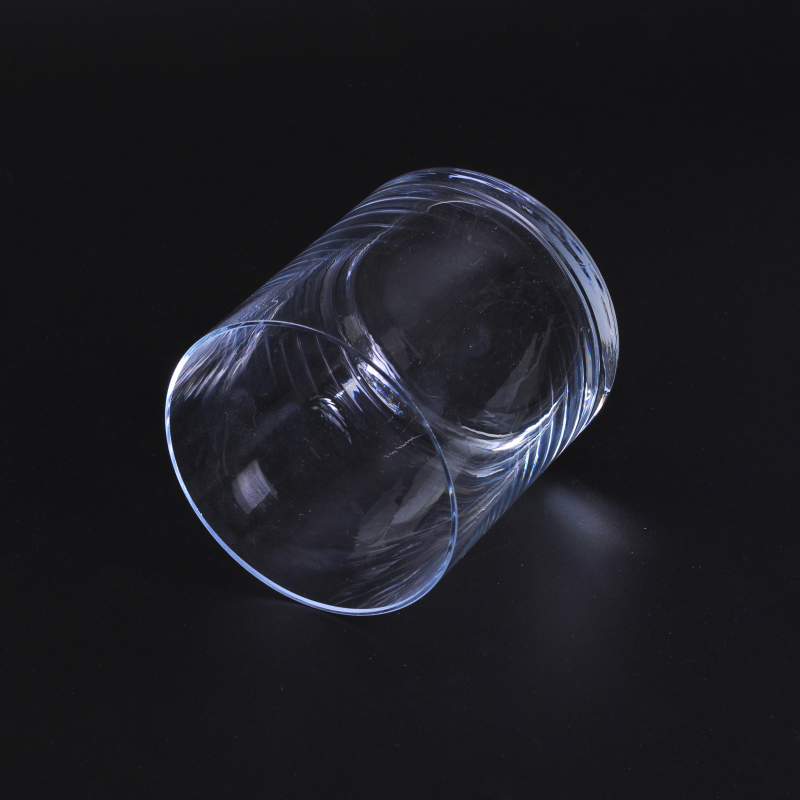 Suportes de vela de vidro transparente de cilindro de parede fina
