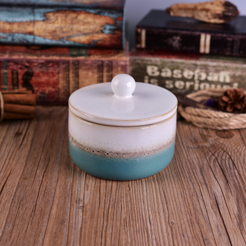 Transmutation ceramic jar for scented candle with lids