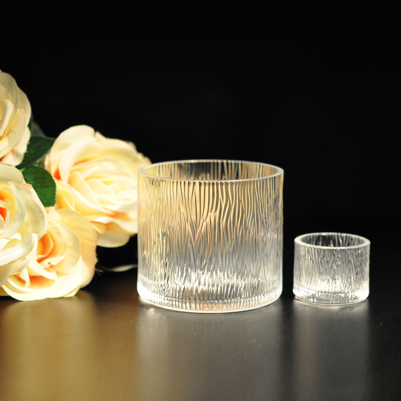 Cylinder Round Clear Glass Candle Jar