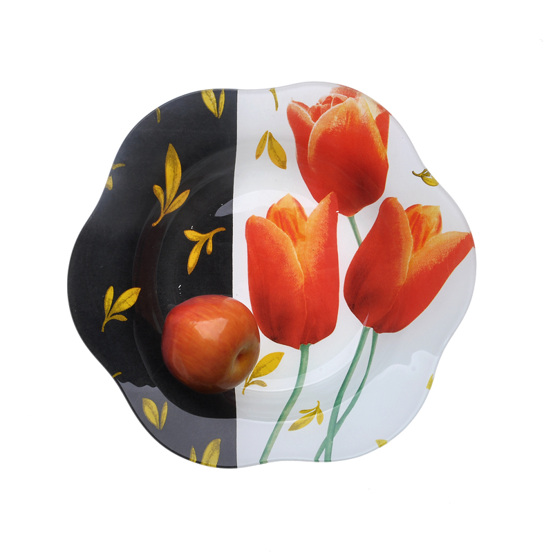 Tulip papaver Placa de vidro