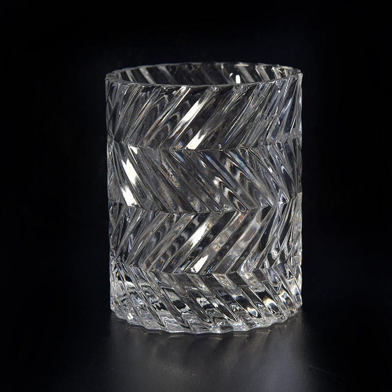 Candeleros votivos de cristal blanco alto del cilindro torcido