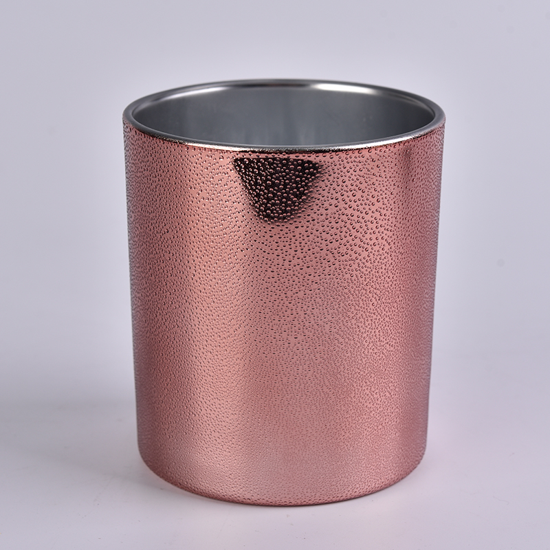 独特的10盎司豪华金,银,铜玻璃水滴烛罐
