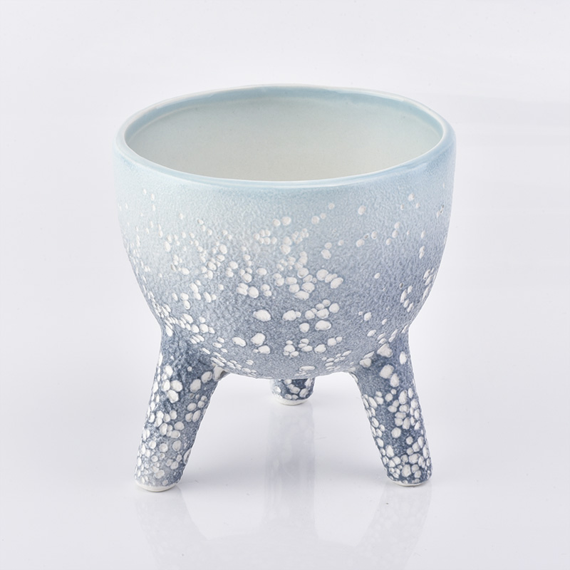 Einzigartiger blauer Kerzenhalter aus Keramik