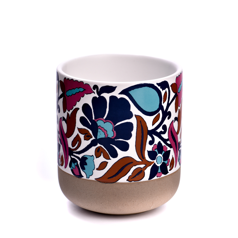 独特的设计彩色定制陶瓷蜡烛容器容器瓷器罐