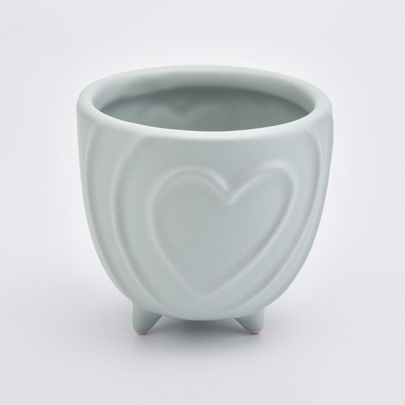 Einzigartiges design mit herzform keramik kerzenglas