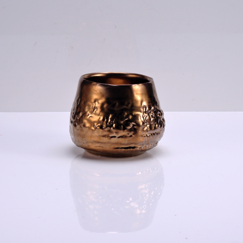 Única cobre decoración del hogar titular de la vela de cerámica