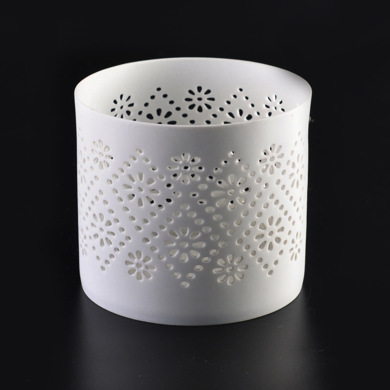 Commercio all'ingrosso di vasi candela votiva in ceramica bianca