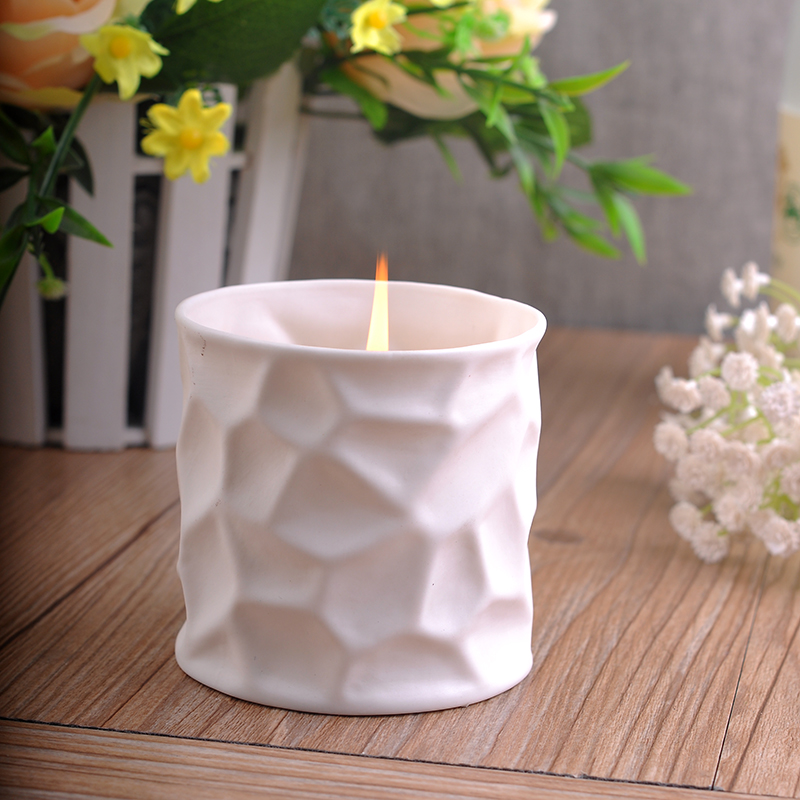 Casa branca de chá em cerâmica castiçal luz
