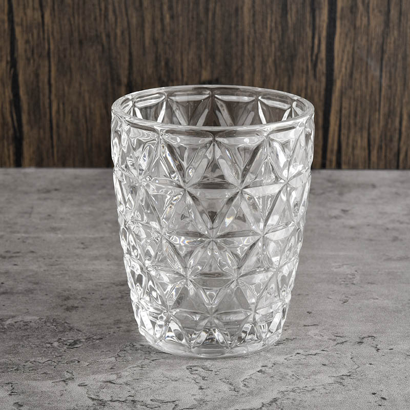 批发10盎司透明的玻璃蜡烛罐带家居装饰