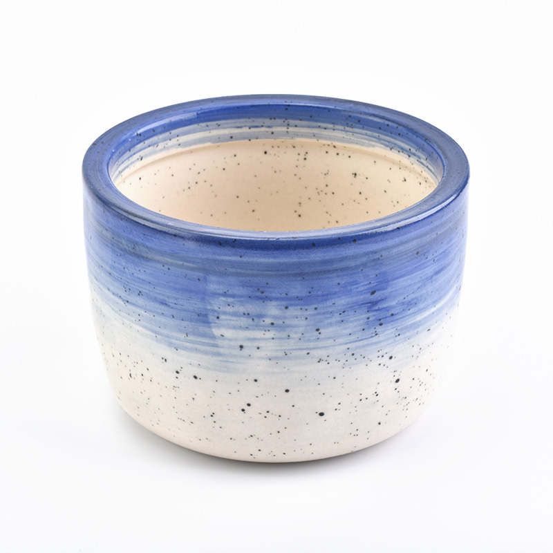Venta al por mayor 12 oz transmutación esmaltada vasijas jarras de vela de cerámica