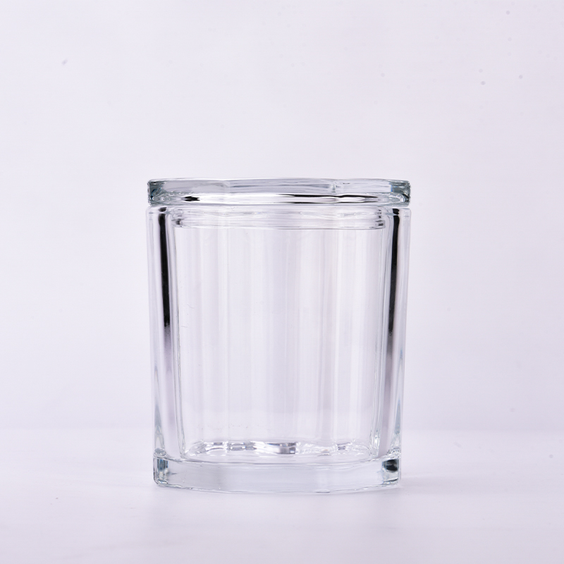 Atacado 691 ml transparente jarra de vela de vidro com tampa de tampa fabricantes