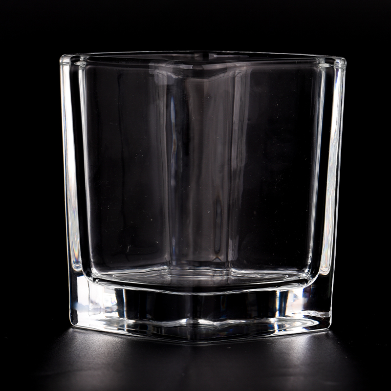 Jar de bougie en verre en gros de 8 oz en verre carré pour fabrication de bougies
