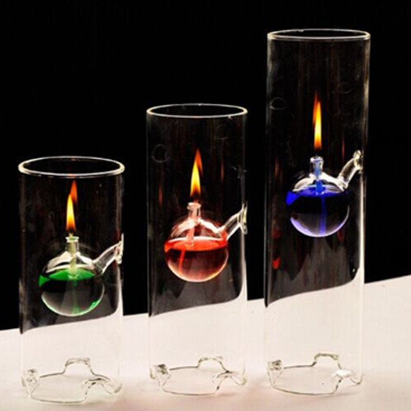 Gros Borosilicate Design personnalisé Lampe à huile en verre