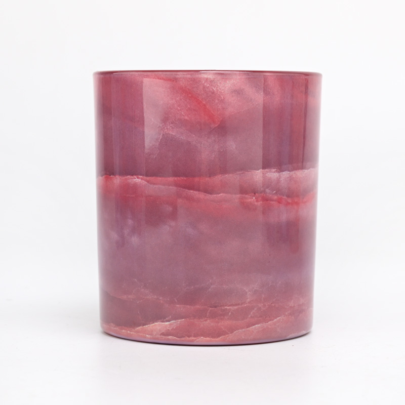 Jar de bougie en verre coloré en gros