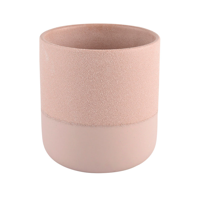 Hurtowa niestandardowa etykieta logo różowa pusta ceramiczna słoik ceramiczny świecznik świeca słoik świec