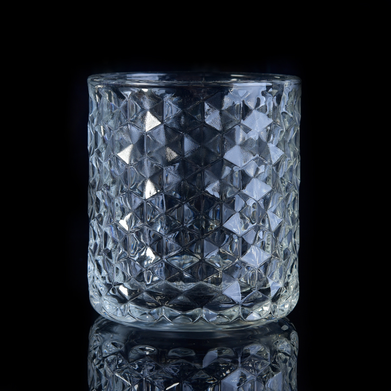 Großhandel Diamant Muster Glas Kerze Halter