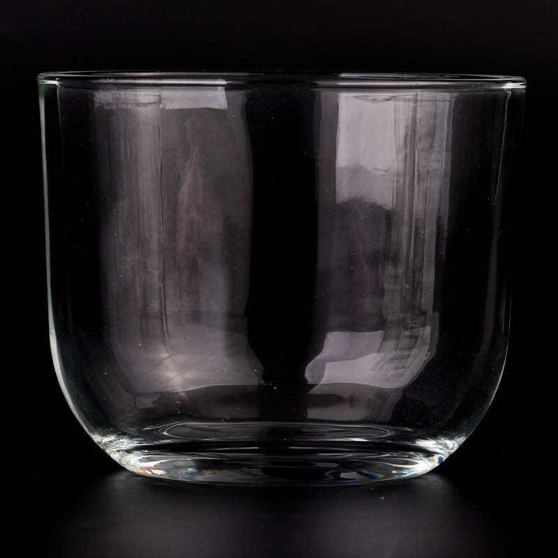 Wholesale Large capacity glass clear candle jars