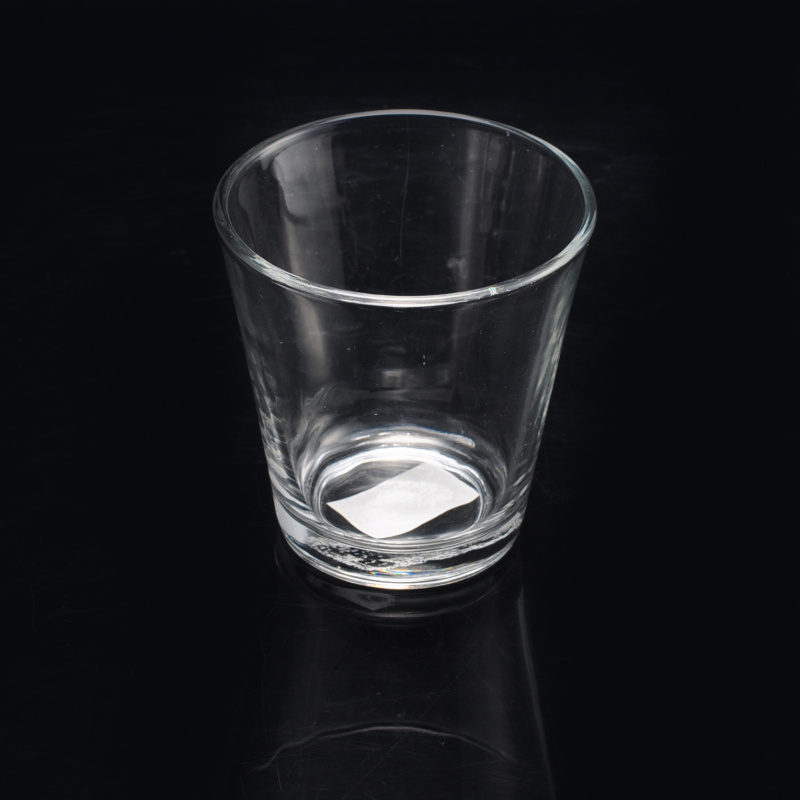 批发供应商水晶透明圆形玻璃烛台杯