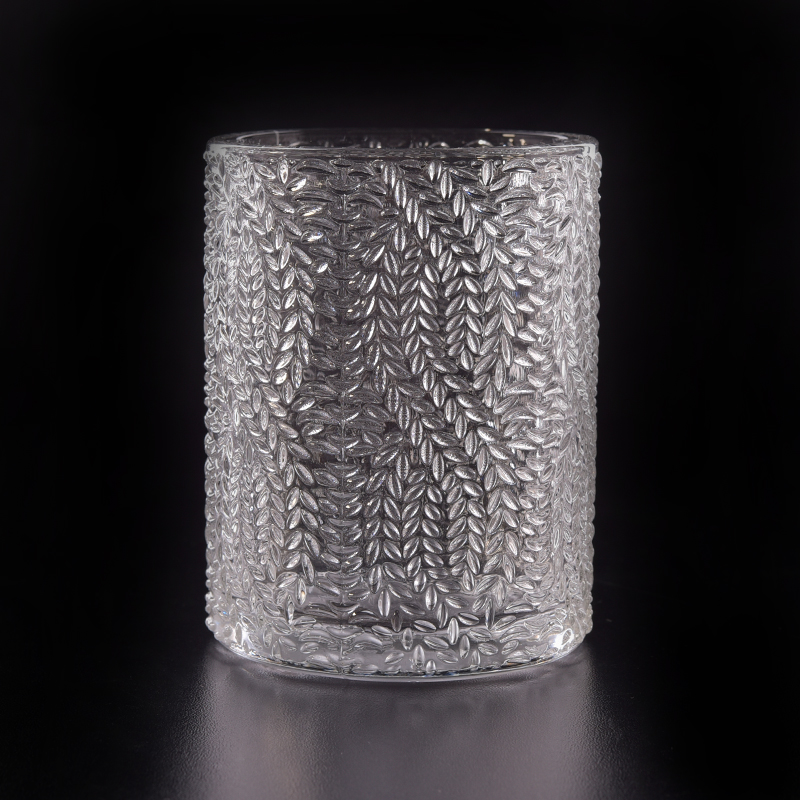 Tenedor de vela de cristal repujado decorativo de lujo al por mayor hermoso