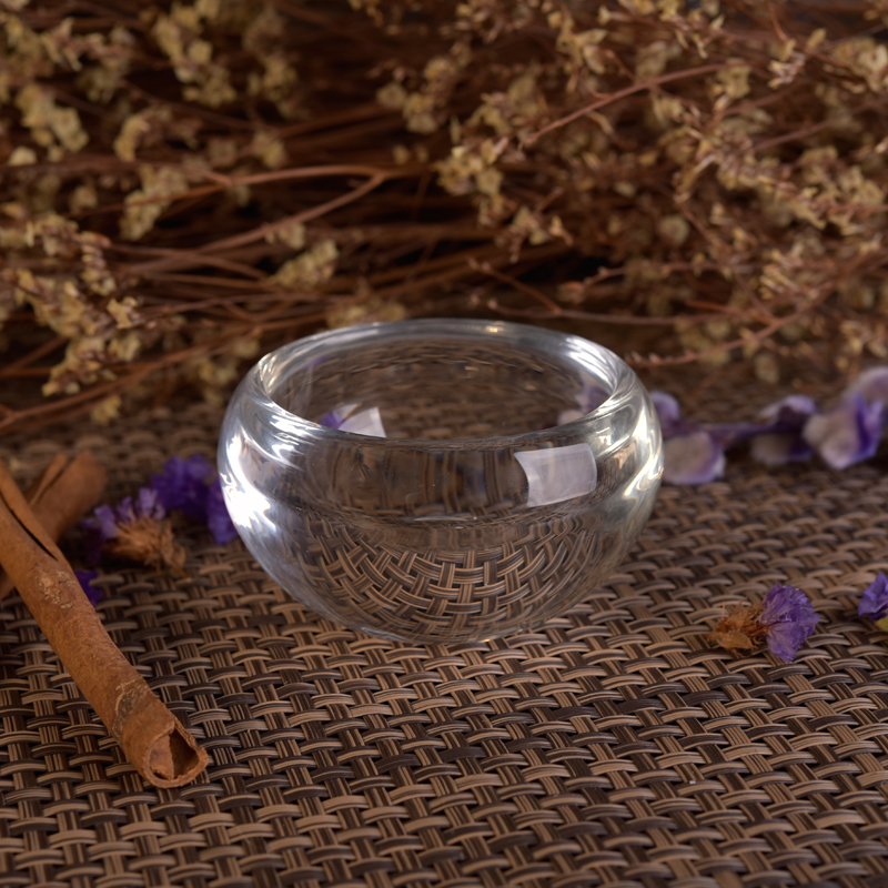 Großes Glas klare Schüssel dicke Mauer kleinen Mini Glass Teelichthalter Kerze Halter
