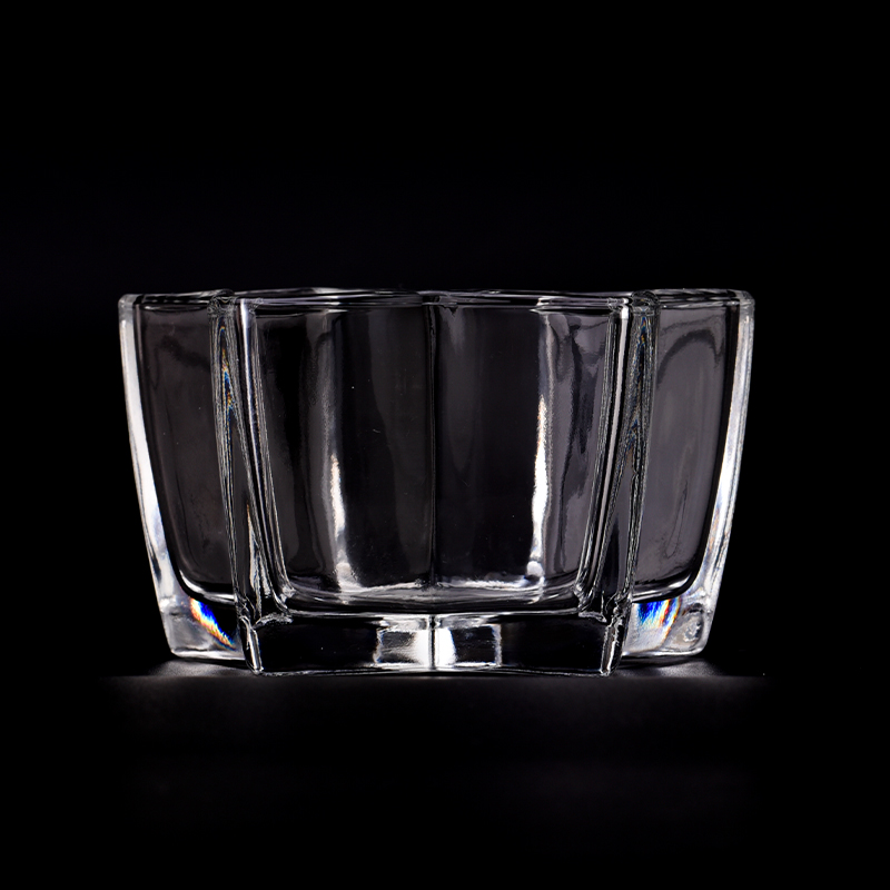 Großhandel kundenspezifische Fünf-Punkte-Sternform transparente Glaskerzen-Jar-Kerzenproduktion