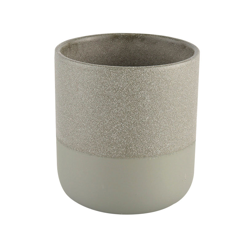 Wholesale custom round green ceramic empty candle jar