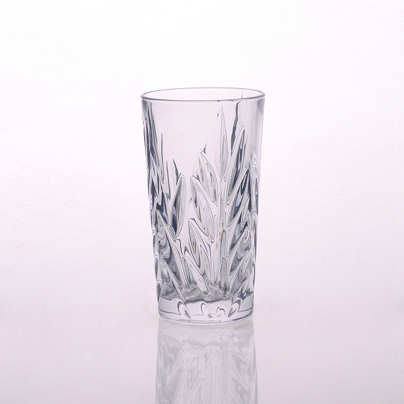 Wholesale embossed glass tumbler for water juice