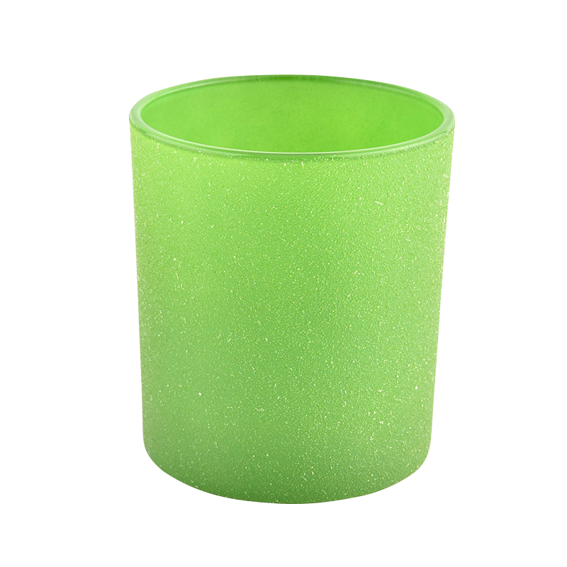 Contenedor de velas de vidrio votivo de Frost Frost Green