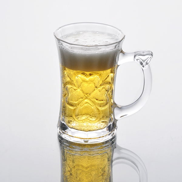 Wholesale glass beer mug with handle