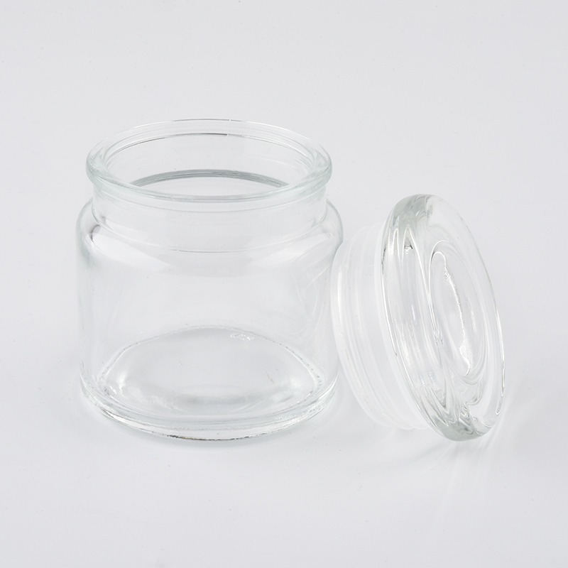 Wholesale glass candle containers transparent glass jar for home decor