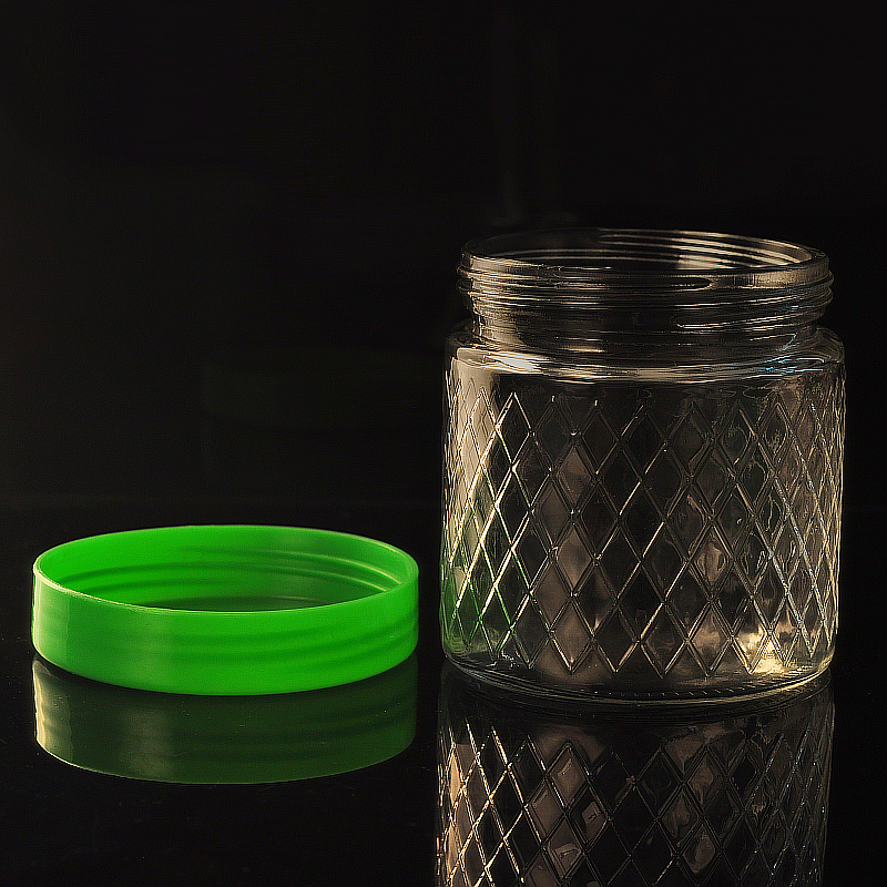 Wholesale glass candle jar with cover