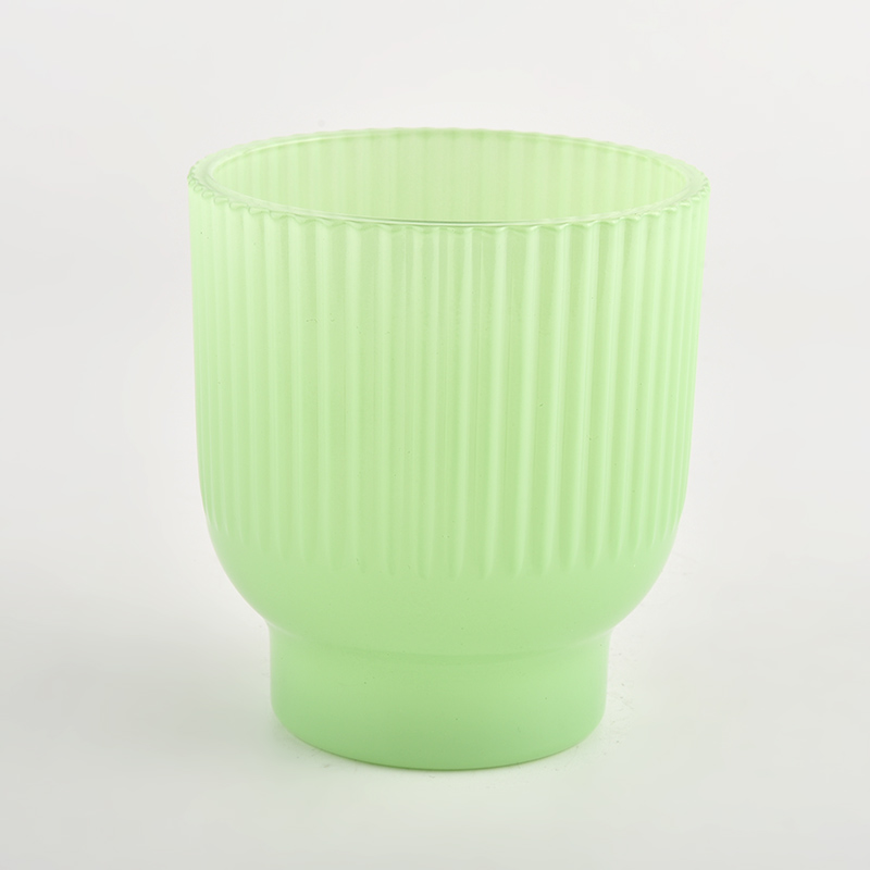 Großhandel Green Votiv Glass Candle Container