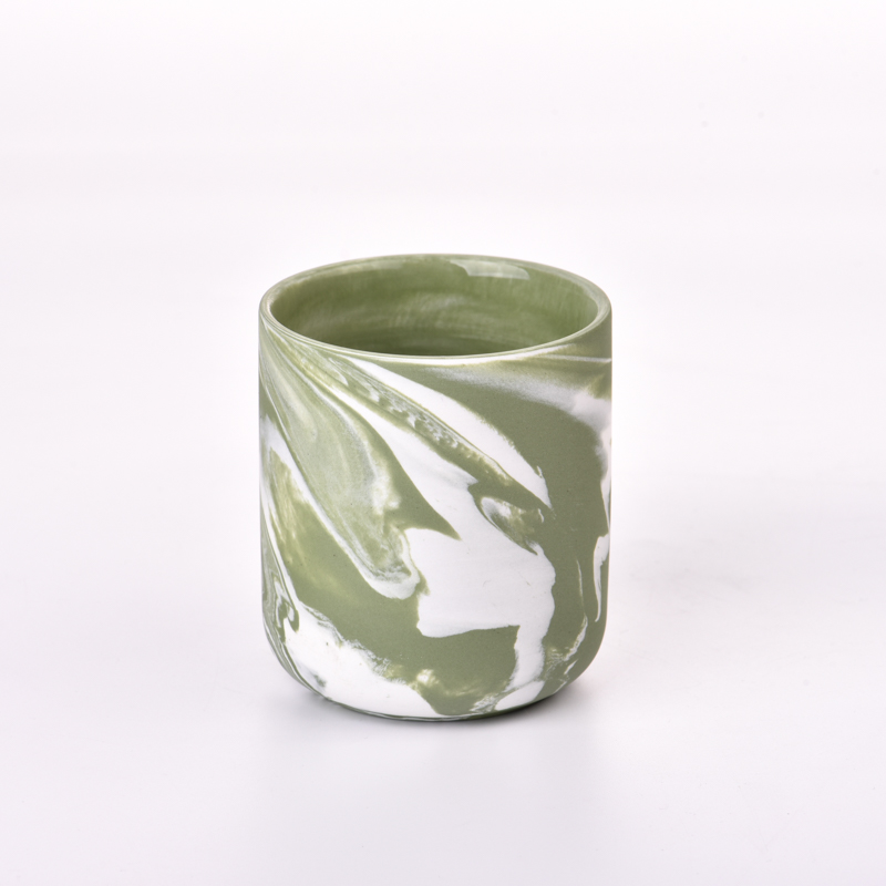 批发豪华的空陶瓷粘土蜡烛罐用于制作蜡烛