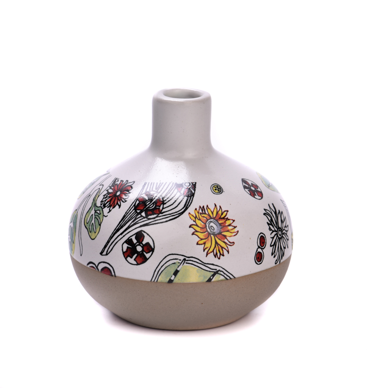 Wholesale multi-color exquisite pattern ceramic aromatherapy bottles for home decoration