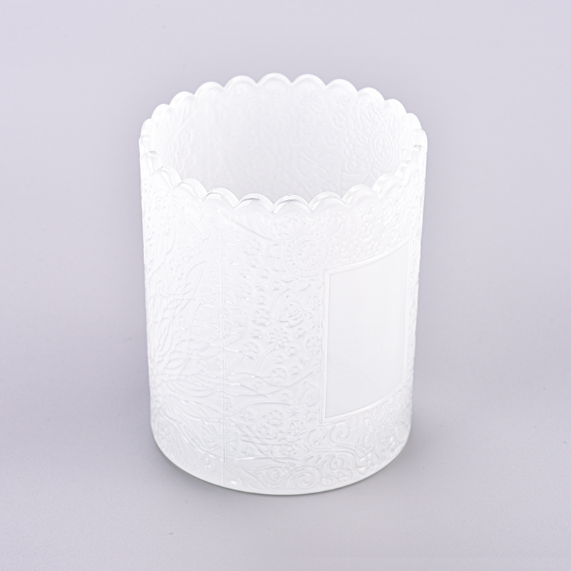 Pemegang Lilin Kaca 250ml Putih Putih Popular Borong