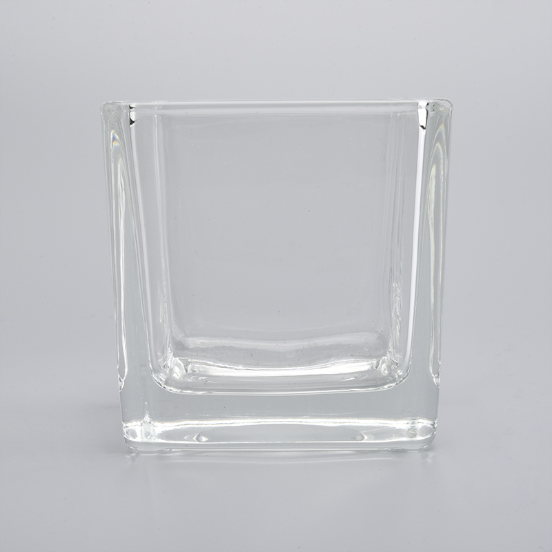 Wholesale sqaure glass candle jar