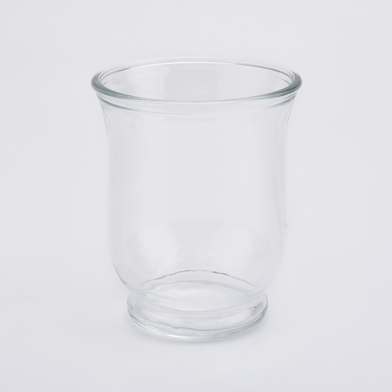 Wholesales transparent glass candle vessel