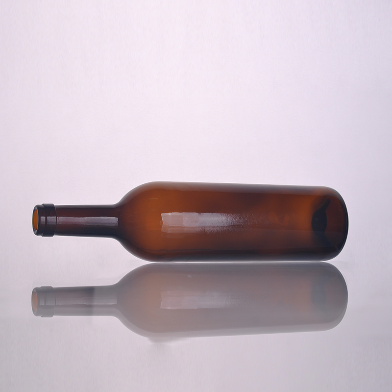 amber tall glass bottle