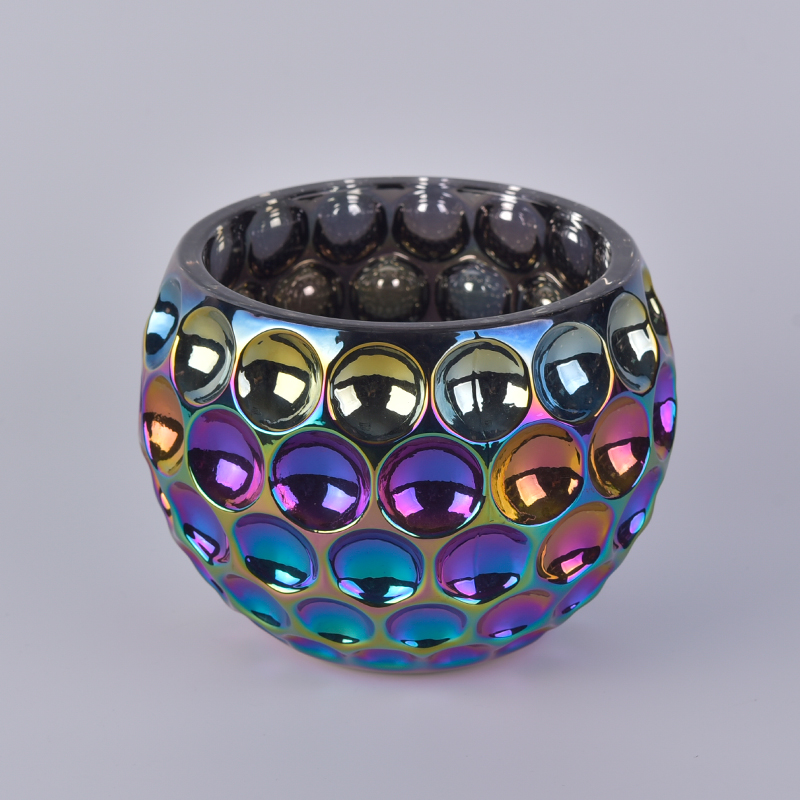 forma de la bola debossed patrón vidrio candelabros
