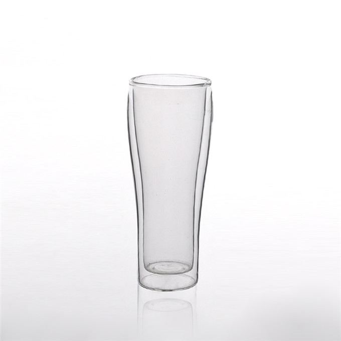 Vasos de vidrio de cerveza copas de cristal de doble pared