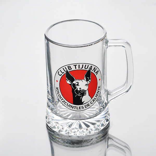 beer glass with decal