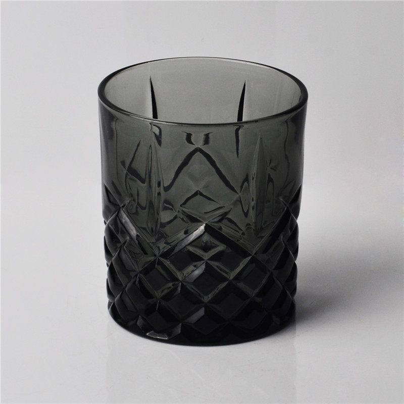 engraving black candle glass jar
