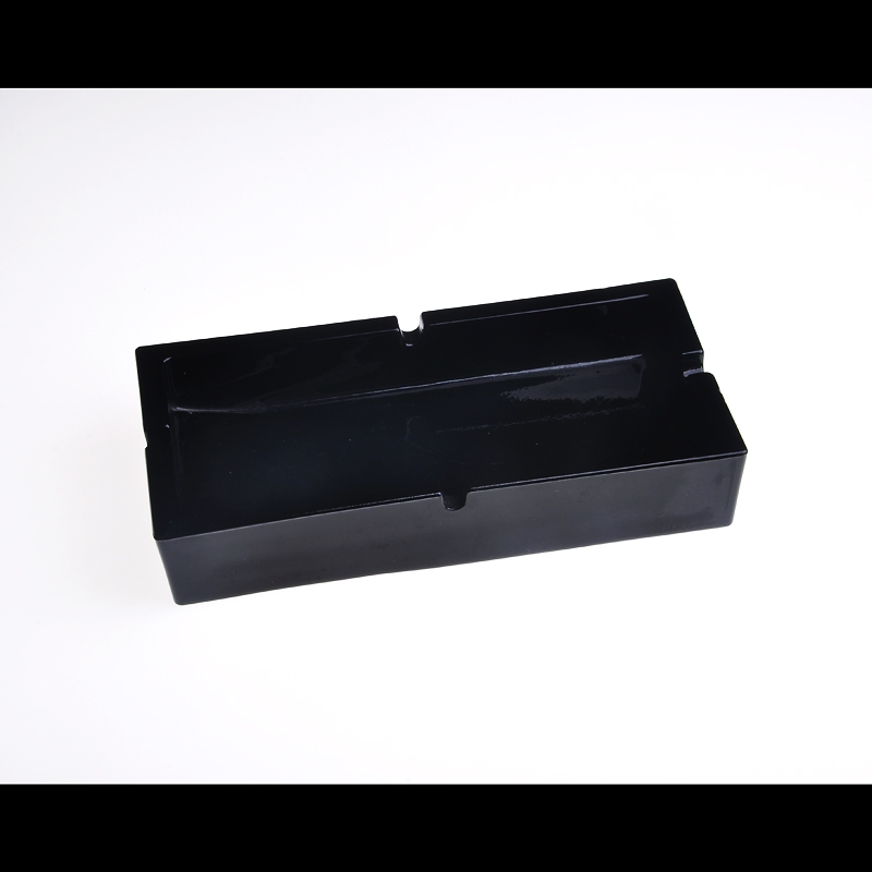 black rectangle glass ashtray